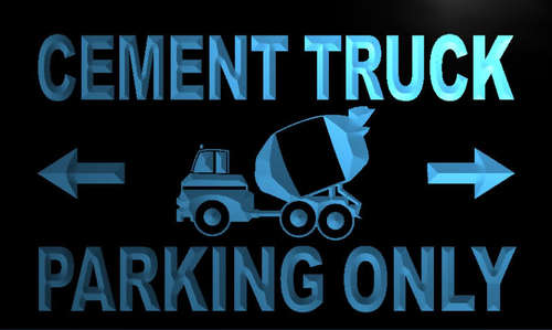 Cement Truck Parking Only Neon Light Sign